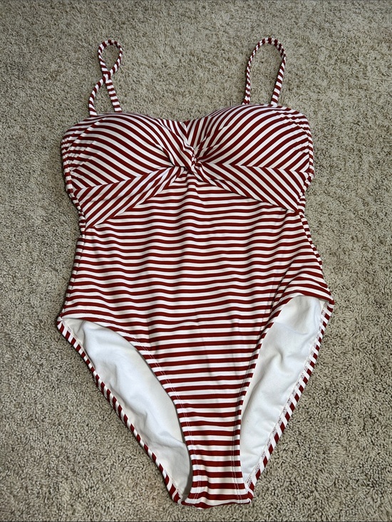 Kona Sol Other - Kona Sol Red and White Striped One-Piece Swimsuit, Size M